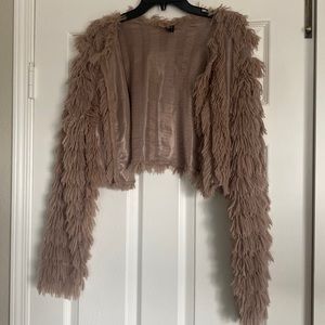 Shein crop jacket size large.  Tan.